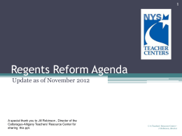 Regents Reform Agenda