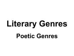 Literary Genres - Eötvös Loránd University