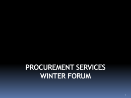 Procurement Services Winter Forum