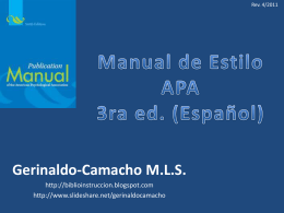 Manual de Estilo APA 3ra ed. (Español)