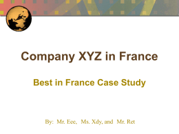 Company XYZ in France