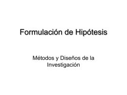 Formulación de Hipótesis