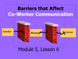 Barriers that Affect Co