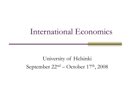 International Economics - Akateeminen talousblogi