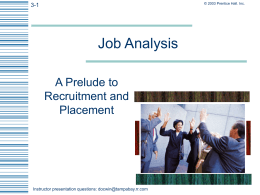 Job Analysis - Oregon State University