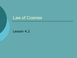 Law of Cosines - LeTourneau University