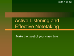Listening and Notetaking