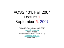 AOSS 401, Fall 2006 Lecture 1 September 6, 2006