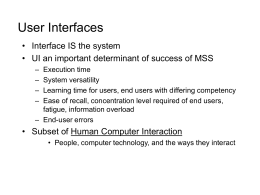 User Interface Design - University of Illinois at
