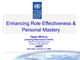 Enhancing Role Effectiveness & Personal Mastery