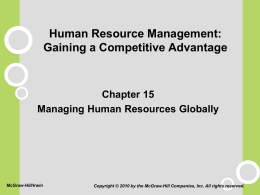 Human Resource Management Gaining a Competitive