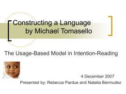 Constructing a Language by Michael Tomasello