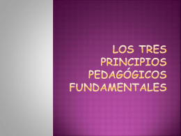 LOS TRES PRINCIPIOS PEDAGÓGICOS FUNDAMENTALES