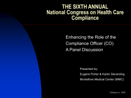 THE SIXTH ANNUAL National Congress on Health Care
