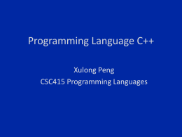 Programming Language C++