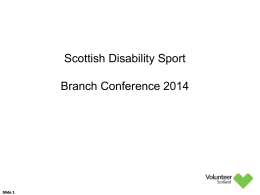 PVG Scheme - Scottish Disability Sport