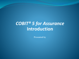 COBIT 5 for Assurance