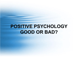 Criticism of Positive Psychology