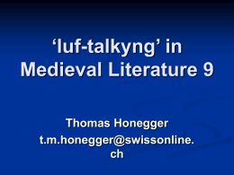 luf-talkyng’ in Medieval Literature