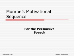 Monroe’s Motivational Sequence