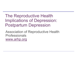 The Reproductive Health Implications of Depression
