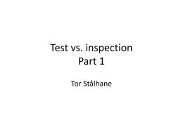 Test vs. inspection