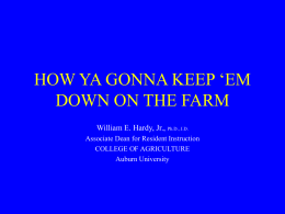 HOW YA GONNA KEEP ‘EM DOWN ON THE FARM