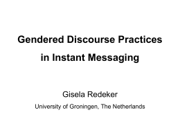 Gendered Discourse Practices in Instant Messaging