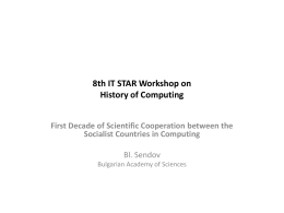 8-th IT STAR Workshop on History of Computing