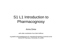 Introduction to Pharmacognosy