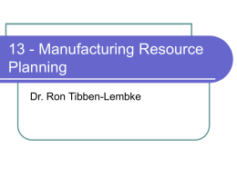 9-Manufacturing Resource Planning
