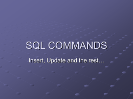 SQL COMMANDS - Instructional Web Server