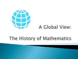 A Global View of The History of Mathematics