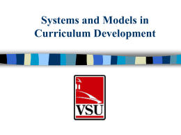 Systems and Models in Curriculum Development