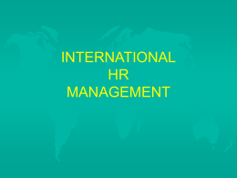 INTERNATIONAL HR MANAGEMENT