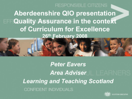 A Curriculum for Excellence Outcomes and