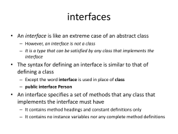 Interfaces - Towson University