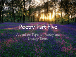 Poetry Part Five - Welcome to Mrs. Dennis` Web