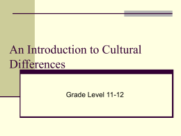 An Introduction to Cultural Differences