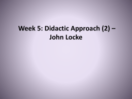 Week 4: Didactic Approach (1)