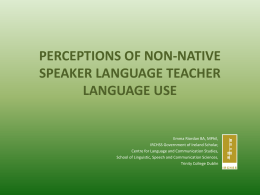 PERCEPTIONS OF NON-NATIVE SPEAKER LANGUAGE TEACHER