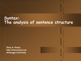 Syntax: The Sentence Patterns of Language