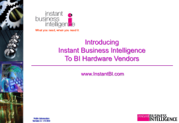 Introducing Instant Business Intelligence to