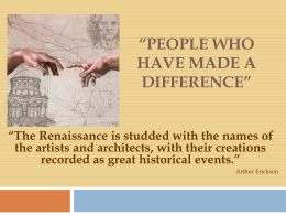 People Who Have Made A Difference”