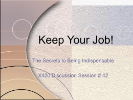 Keep Your Job! - Indiana University