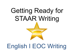 Getting Ready for STAAR Writing