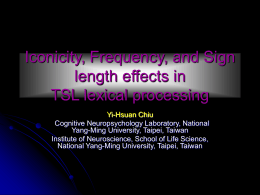 Iconicity, Frequency, and Sign length of TSL
