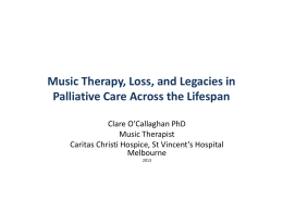 Music, Loss and Legacies in Palliative Care Across
