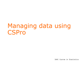 Managing data using CSPro