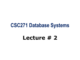 CSC271 Database Systems - Comsats Virtual Campus